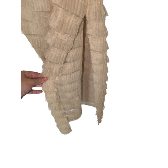 Kimchi Blue Dress XS Women's Cream Ruffle Trim Rosette One Shoulder Leg Slit - Picture 5 of 10